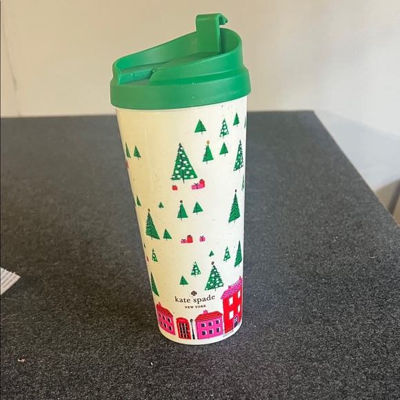 kate spade Other - Kate Spade Green Lid Holiday Travel Mug